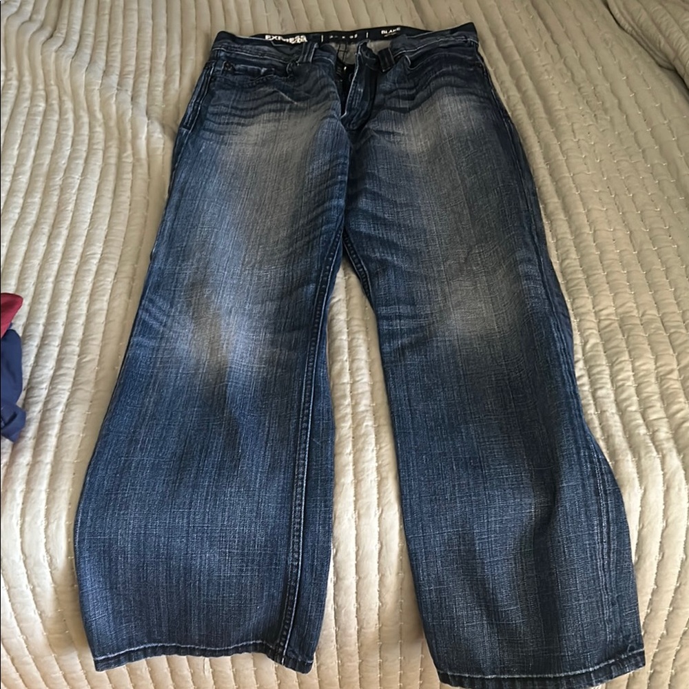 Express Blue Relaxed Fit Jeans Classic Denim
